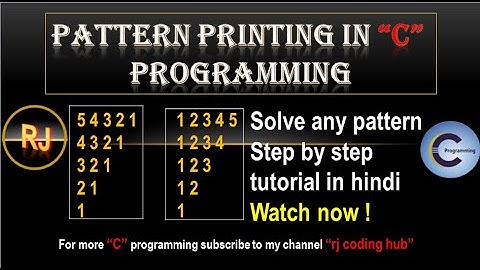 pattern printing in c programming | pattern printing tutorial for beginners #clanguage #coding #code