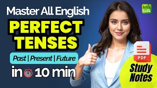 Master English Perfect Tenses (Present Perfect / Past Perfect / Future Perfect)  In 10 Min | Grammar