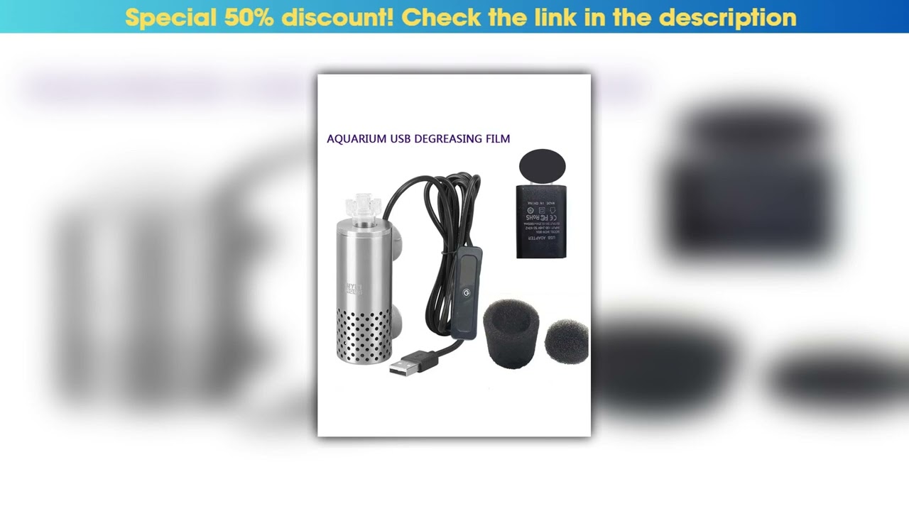 Deal Aquarium electric oil removal film fish tank stainless steel USB filter self-priming floating•