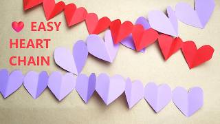 Paper Heart Chain | How to Make a Paper Heart Chain