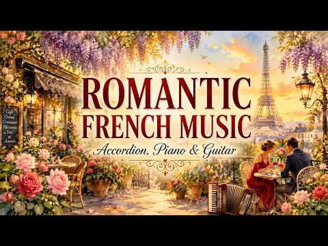 Romantic French Music 🇫🇷 Accordion, Piano & Guitar | Paris Café Ambience for Relaxation & Romance