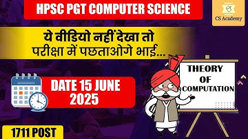 THEORY OF COMPUTATION - HPSC PGT Computer Science