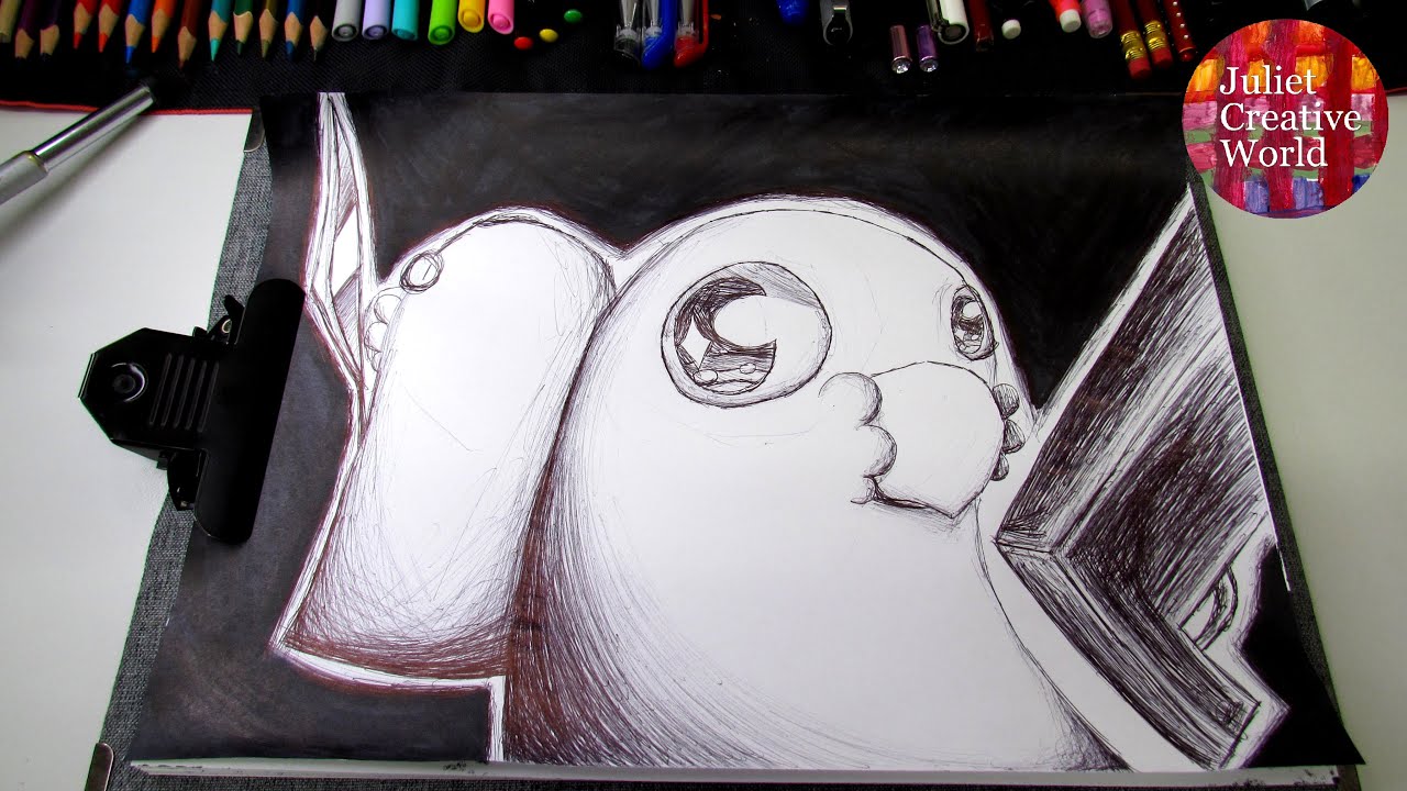 The BROTHERS. Tutorial how to draw in ballpen with black color. - YouTube