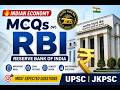 INDIAN ECONOMY RBI MCQs for UPSC & JKPSC 🚀 | Reserve Bank of India Important Questions