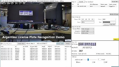 Argentina ALPR Demo automated license plate recognition LPR Cameras Output LP Data directly for Park