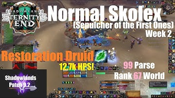 Normal Skolex - Restoration Druid PoV - Sepulcher of the First Ones - World of Warcraft Shadowlands