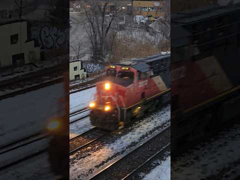 TRAINS SHORTS  Winter CN Freight  at Bridge on Cool Trains in Montreal YouTube Channel