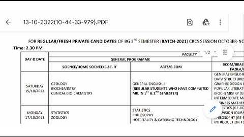 Kashmir University BG 3rd Semester New Datesheet | Batch 2021