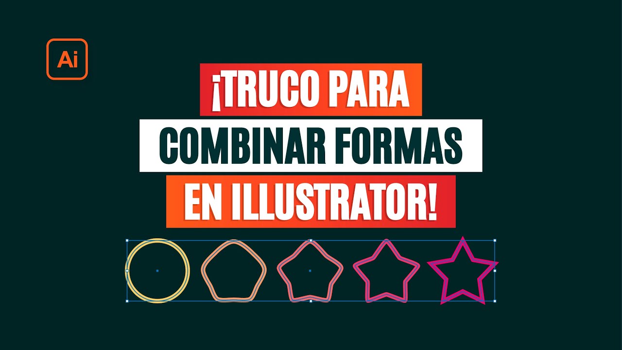 Tutorial ILLUSTRATOR: Cómo crear diseños IMPACTANTES combinando FORMAS con la HERRAMIENTA FUSIÓN 🤯