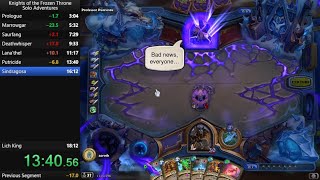 Hearthstone: Frozen Throne Solo Adventure Speedrun in 17:40 [WR]