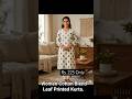 Women Cotton Blend Leaf Printed Kurta. #kurta #clothes #youtubeshorts #shorts #yt #womensclothing