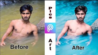 Picsart new editing / Water colour change edition / How to change the colour of water/ Blue Water. screenshot 5