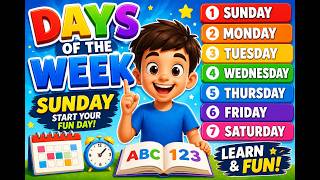 WEEK NAME || DAYS NAME || DAYS OF THE WEEK SONG || SUNDAY MONDAY SONG || KIDS LEARNING VIDEO