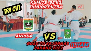 Try Out Kumite -55 Kg Junior Putra Andika Sumbar Ilham Riau Road To Kejurnas Padang 2022