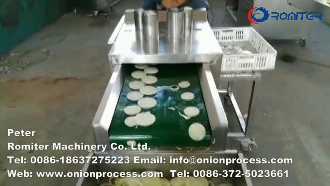 Automatic Onion Half Ring Slice Cutting Machine