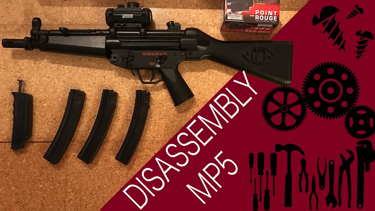 MP5 electric airsoft gun TAKE APART (disassembly) YouTube