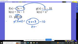 Algebra 2 Chapter 7 Practice Test #13-14