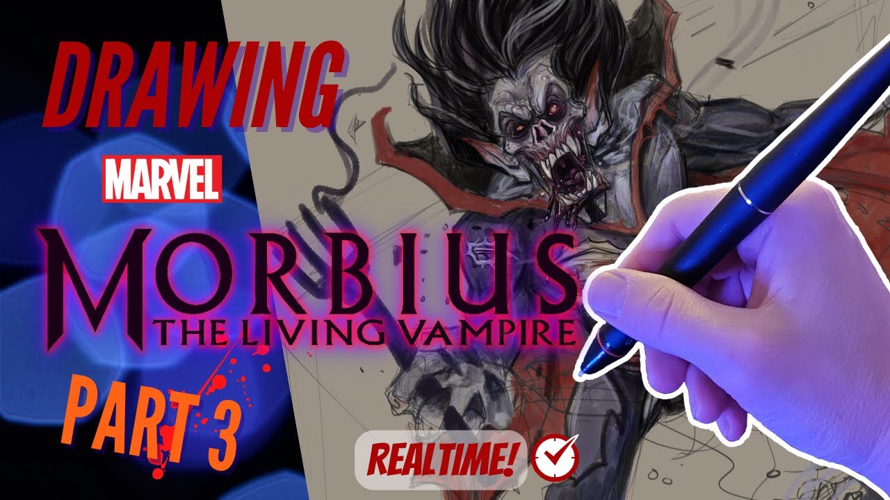 Drawing Morbius 2022 Fan Art Friday Livestream - Part 3! | HOW TO DRAW Marvel Comics ' Morbius!