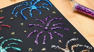 Glitter Fireworks Craft | Easy Glitter Firework Art for Kids