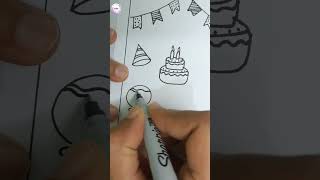 🎂 Happy birthday doodle drawing #drawing #doodle #shortvideo #shorts