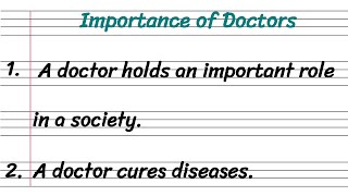 10 Lines on Importance of Doctor in English || Essay on Importance of Doctor