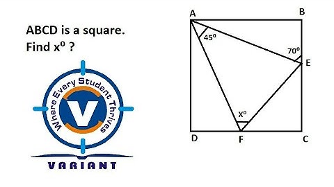 ABCD is a square. Find x? Geometry - Shubham Gahlaut - Variant