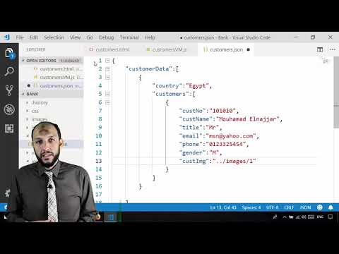 6 Nodejs MVC Knockout Project2 Model  Create Json File Contains Customers Data