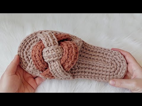 penye ip örgü terlik yapımı. #easy #crochet #slippers #knitting