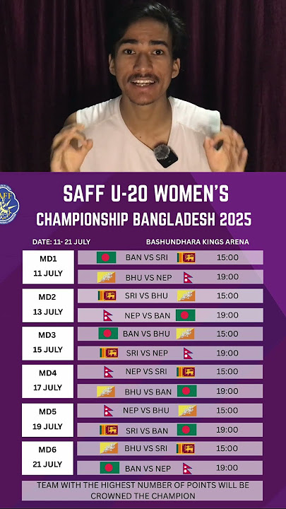 SAFF U-20 Women's Championship 2025 Bangladesh. @poppu_and_barca