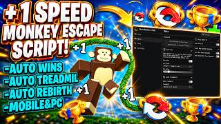 🐒 +1 Speed Monkey Escape Script 2026 | Auto Wins + Auto Treadmil + More (NO KEY + WORKING)