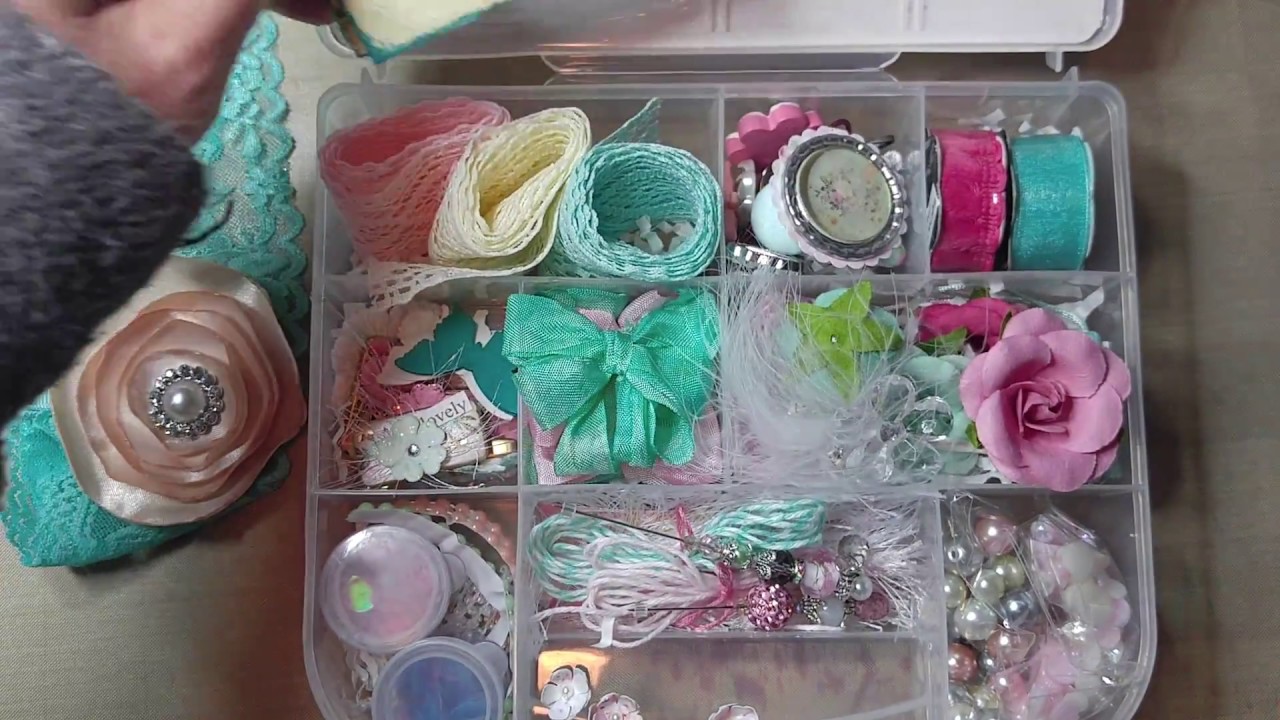 Embellishment boxes in mint green and pink | sent and received