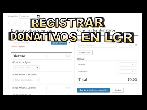 Tips De Genealogía - Registrar Donativos desde LCR