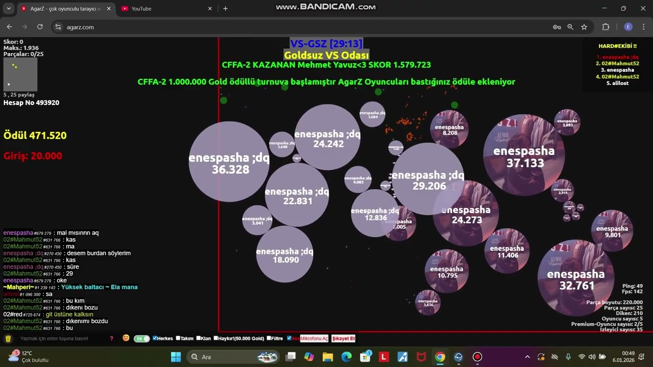 #agarz ​​ Mahmut52 ws Enespasha ~İYİ SEYİRLER ~ ÖDÜL 2M