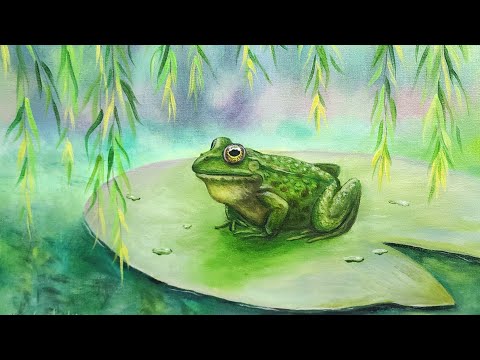 How to Paint a Frog Acrylic Painting LIVE Tutorial