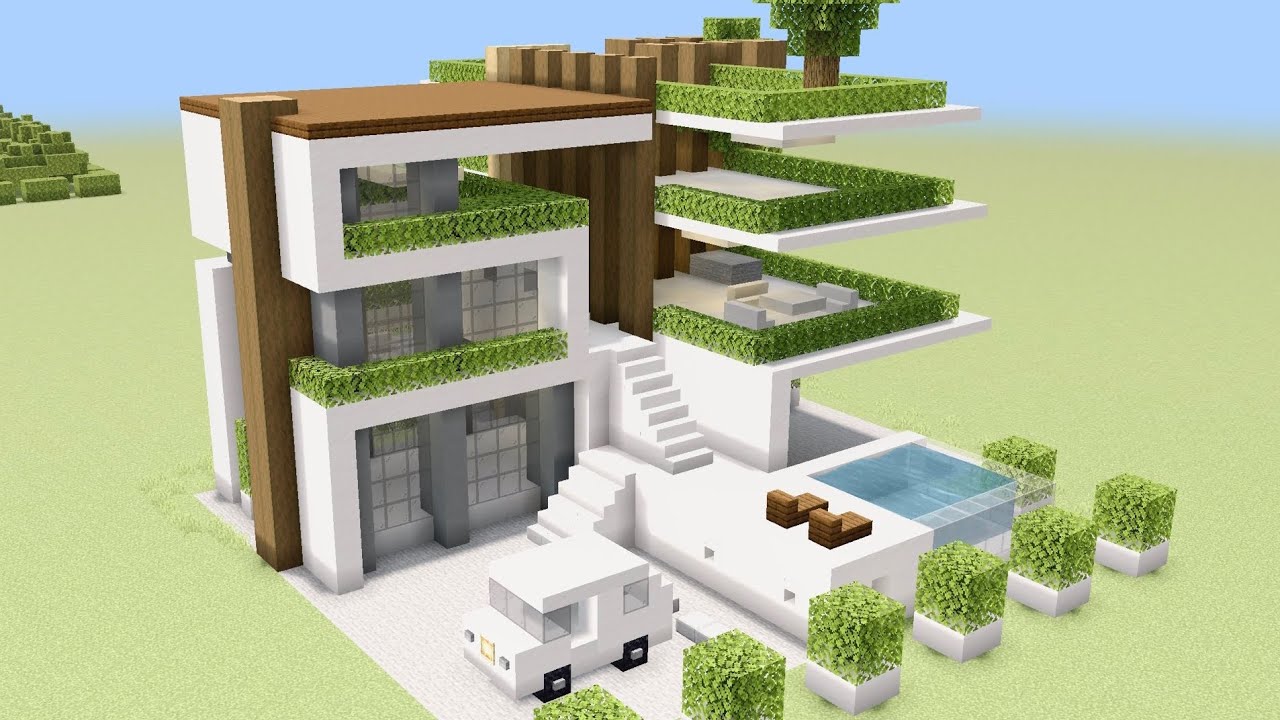 マイクラ モダン ハウス 設計図 – マイクラ豪華なモダンハウス – SIAPZ