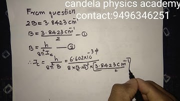 Rotational Spectroscopy numerical 1( NET,SET,MScPhysics)