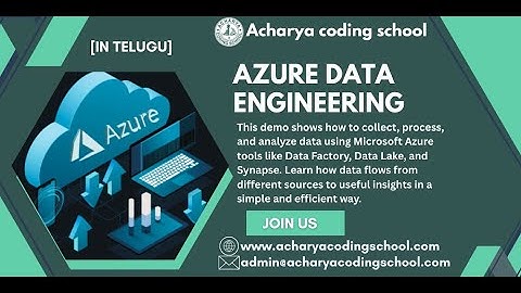 Azure Data Engineer Demo & Roadmap in Telugu | Acharya Coding School