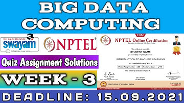 Big Data Computing | NPTEL | Week 3 | Assignment 3 Solution | July 2021