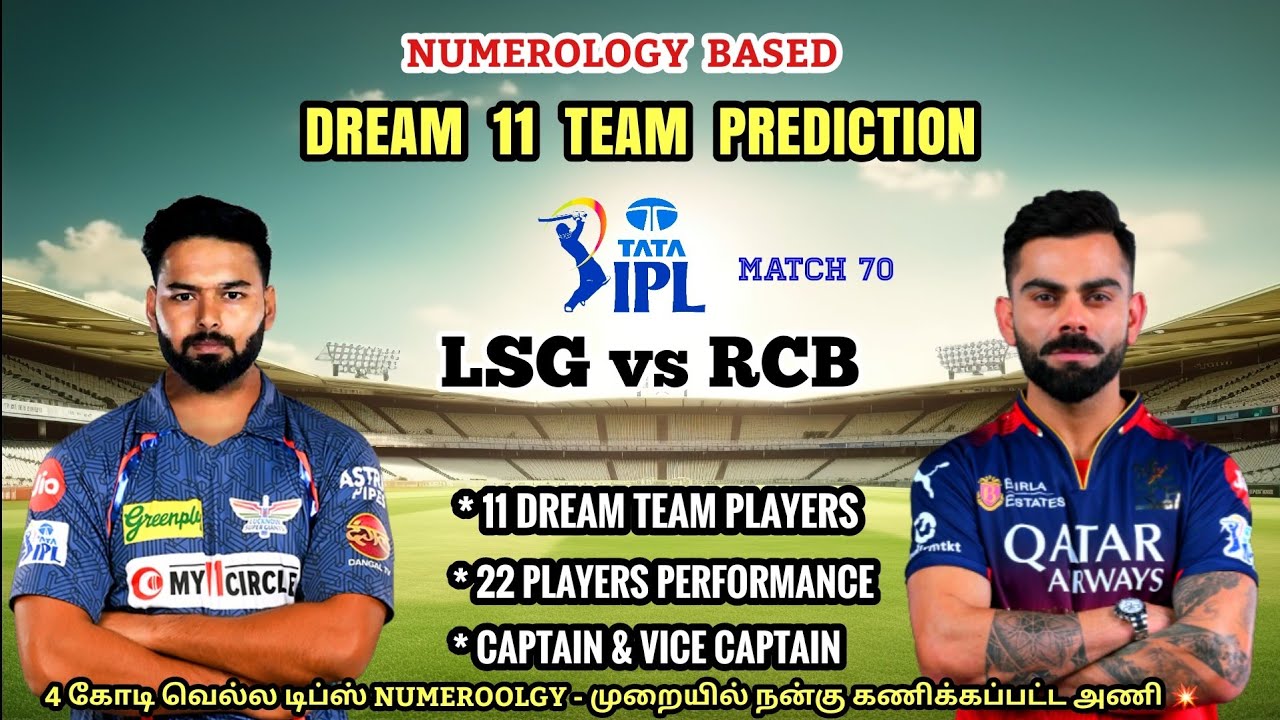 Lucknow Super Giants vs Royal Challengers Bangalore Match Prediction Tamil | IPL 2025 Match 70