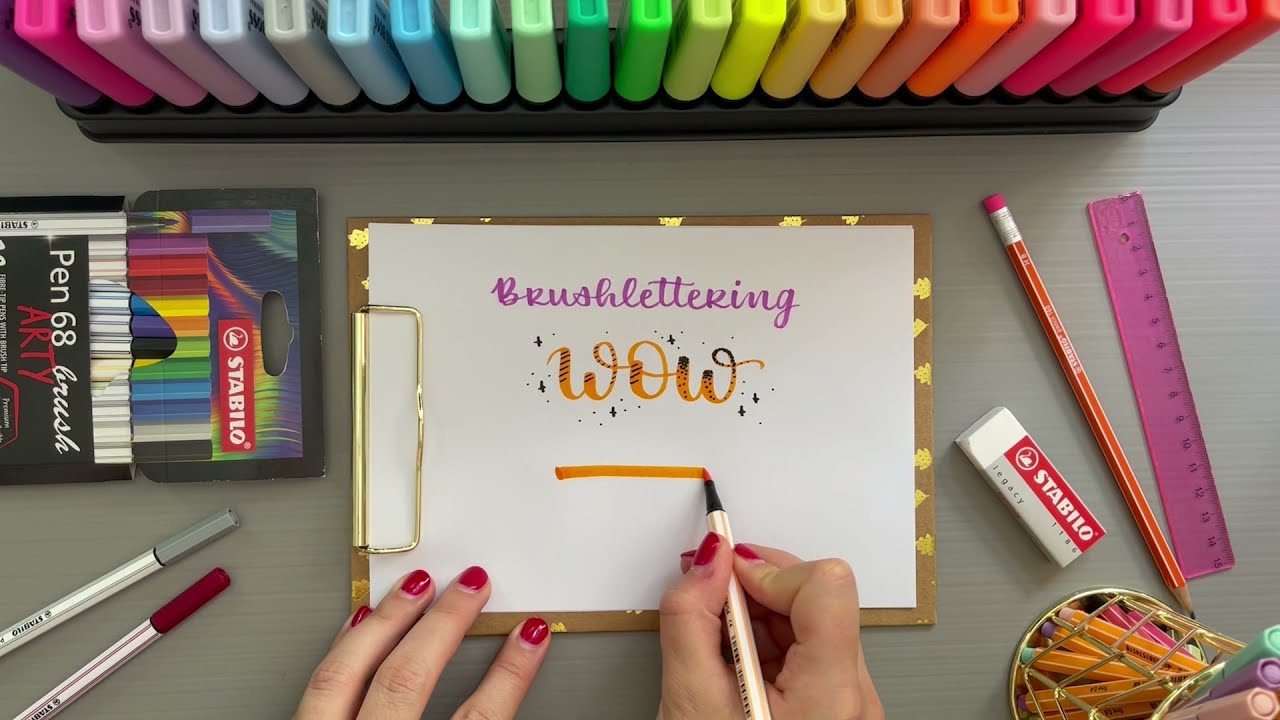 Brushlettering Tutorial Part 6: Creating special effects with the STABILO Pen  68 brush pen 