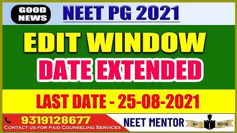 NEET PG 2021 Edit window for category change extended by NBE upto 25th Aug 2021