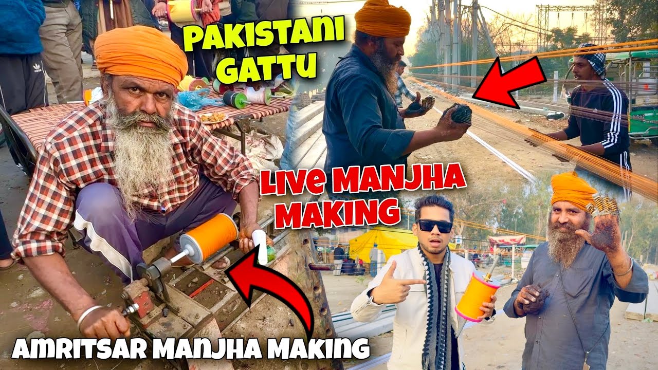 Pakistani Gattu | Desi Manjha Making in Amritsar | Kite Thread Making Process🔥