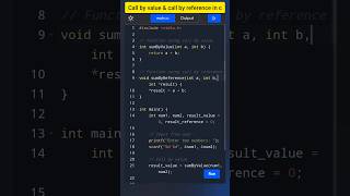 c tutorial call by value & reference 🔥  | #shorts  #shortfeed