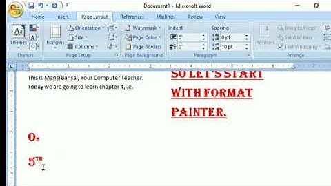 Class 4 Computer Chapter 4 Formatting In Microsoft Word 2007 Full Explanation