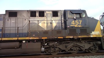 CSXT Q409-25 ES40DC/AC44CW with the killer Horn Salutes as the train glides into town