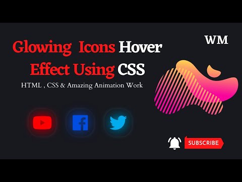 Glowing Icon Hover Effect with HTML & CSS Method 1 | Web Design | icons | Web Page |