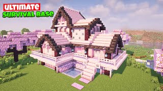 Minecraft Ultimate Cherry Wood Survival Base🌸🛠️