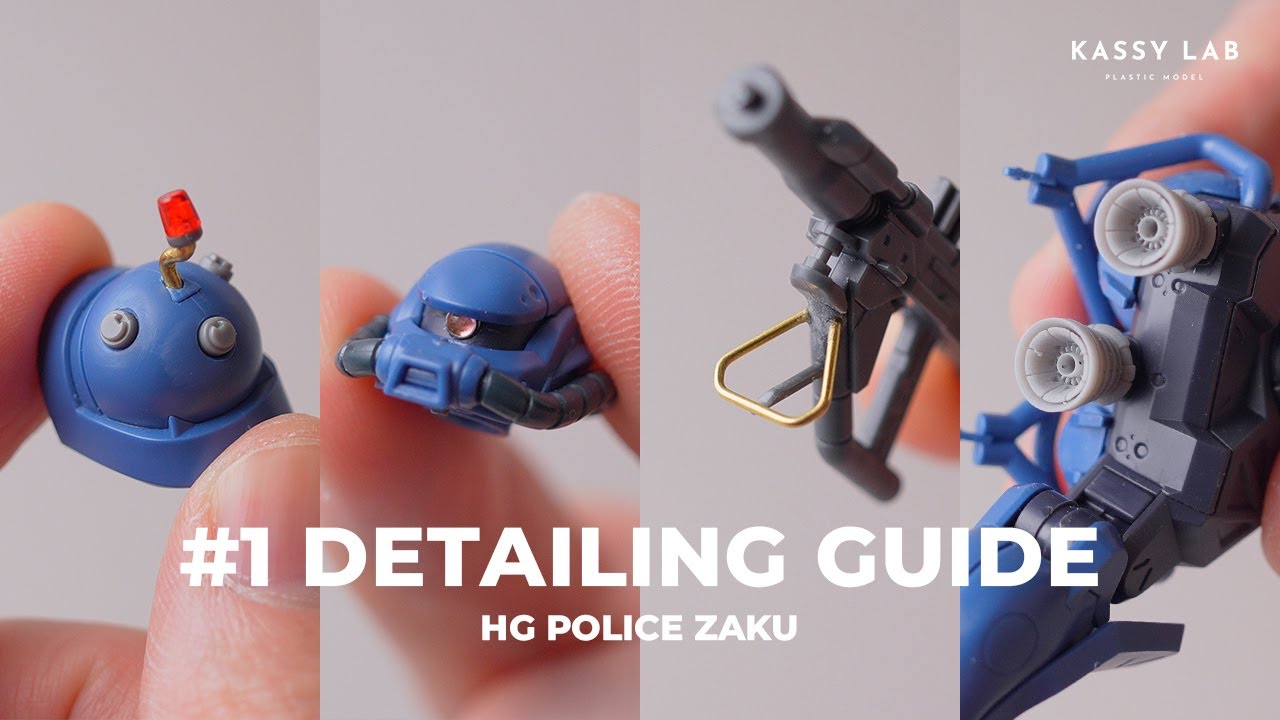 HG POLICE ZAKU｜WIP #1 - Detailing｜GuideCustom Build