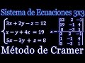 Solución de un Sistema de Ecuaciones de 3x3 - Aplicando Método de Cramer