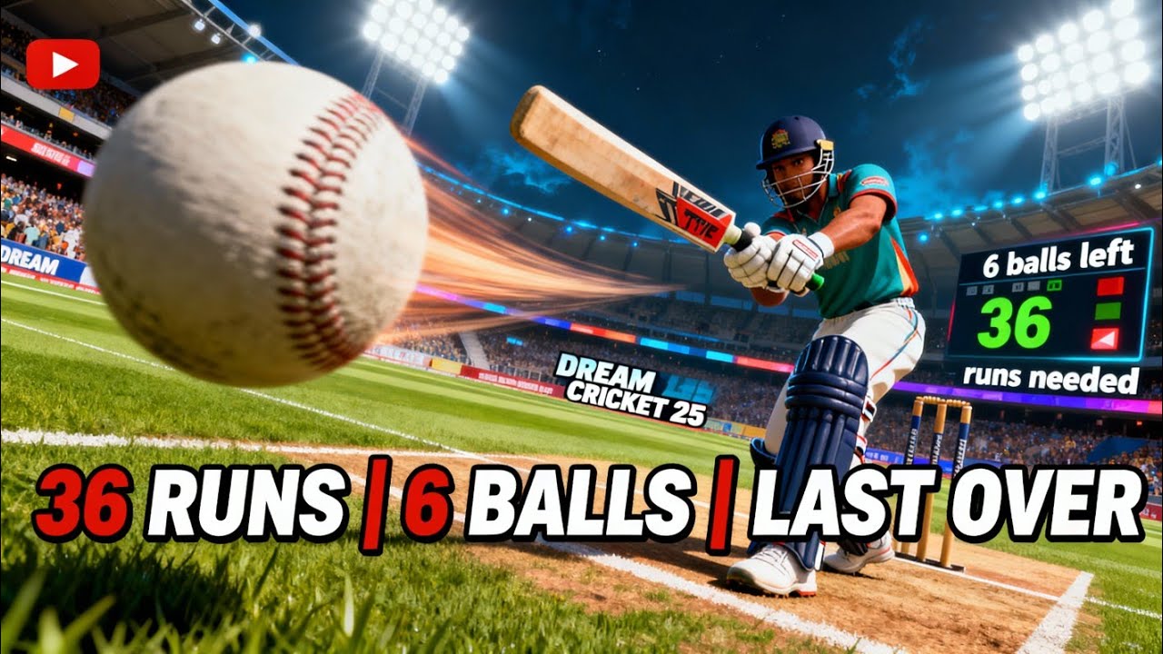 36 RUNS NEEDED IN 6 BALLS: EPIC LAST OVER CHASE #dreamcricket2025 # ...